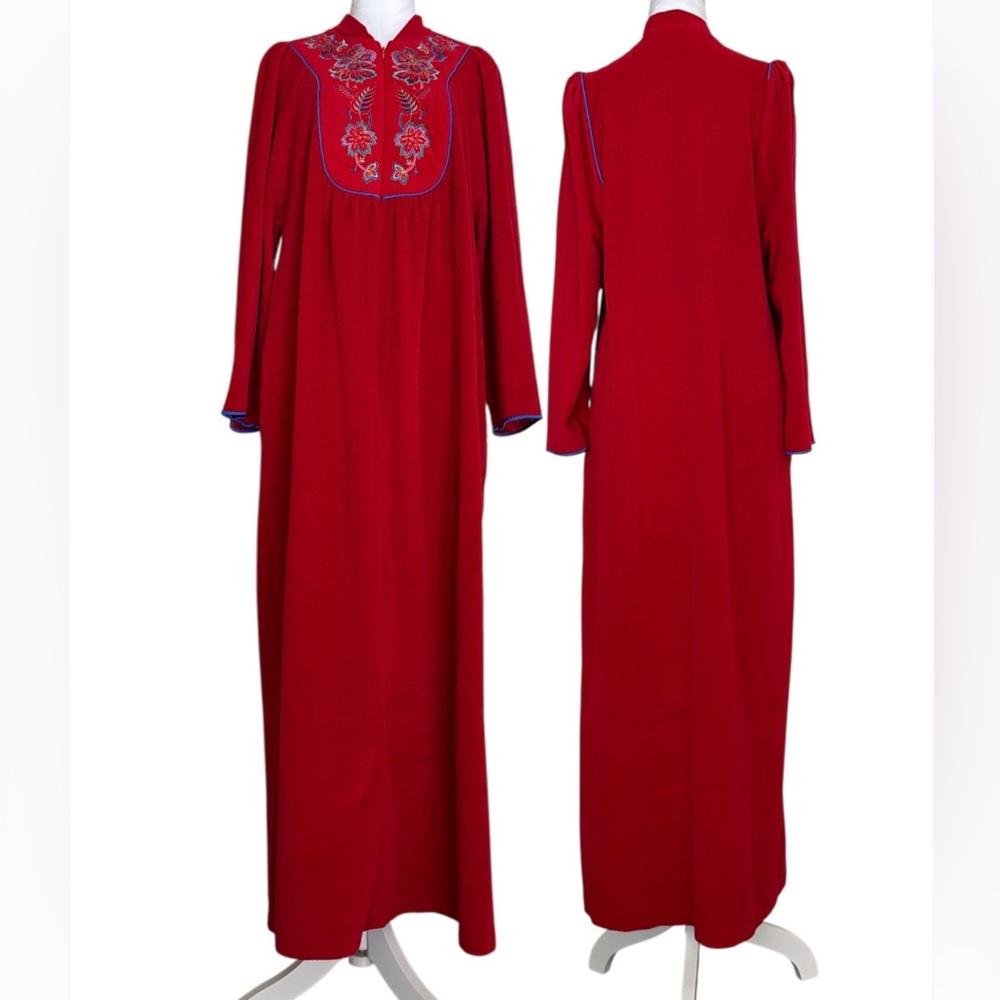 Vanity Fair Vintage 1970’s Hostess Dress Robe Nightgown Housecoat Pockets USA L